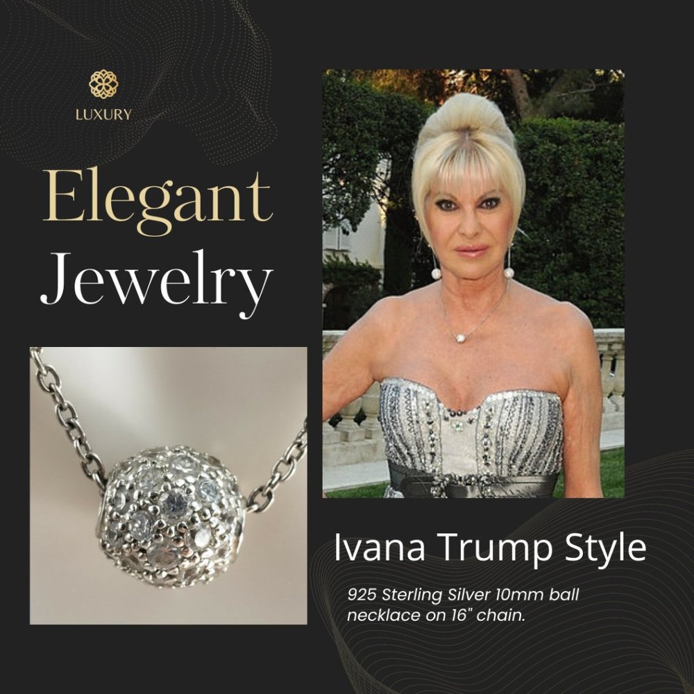 SOLD-Ivana Trump Style Sterling CZ Ball Necklace. 16"